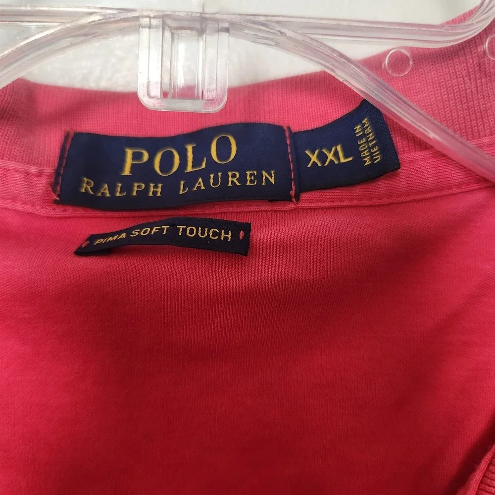 Polo Ralph Lauren‎ Red Pima Soft Touch Polo Shirt Embroidered Flesh Pony XXL